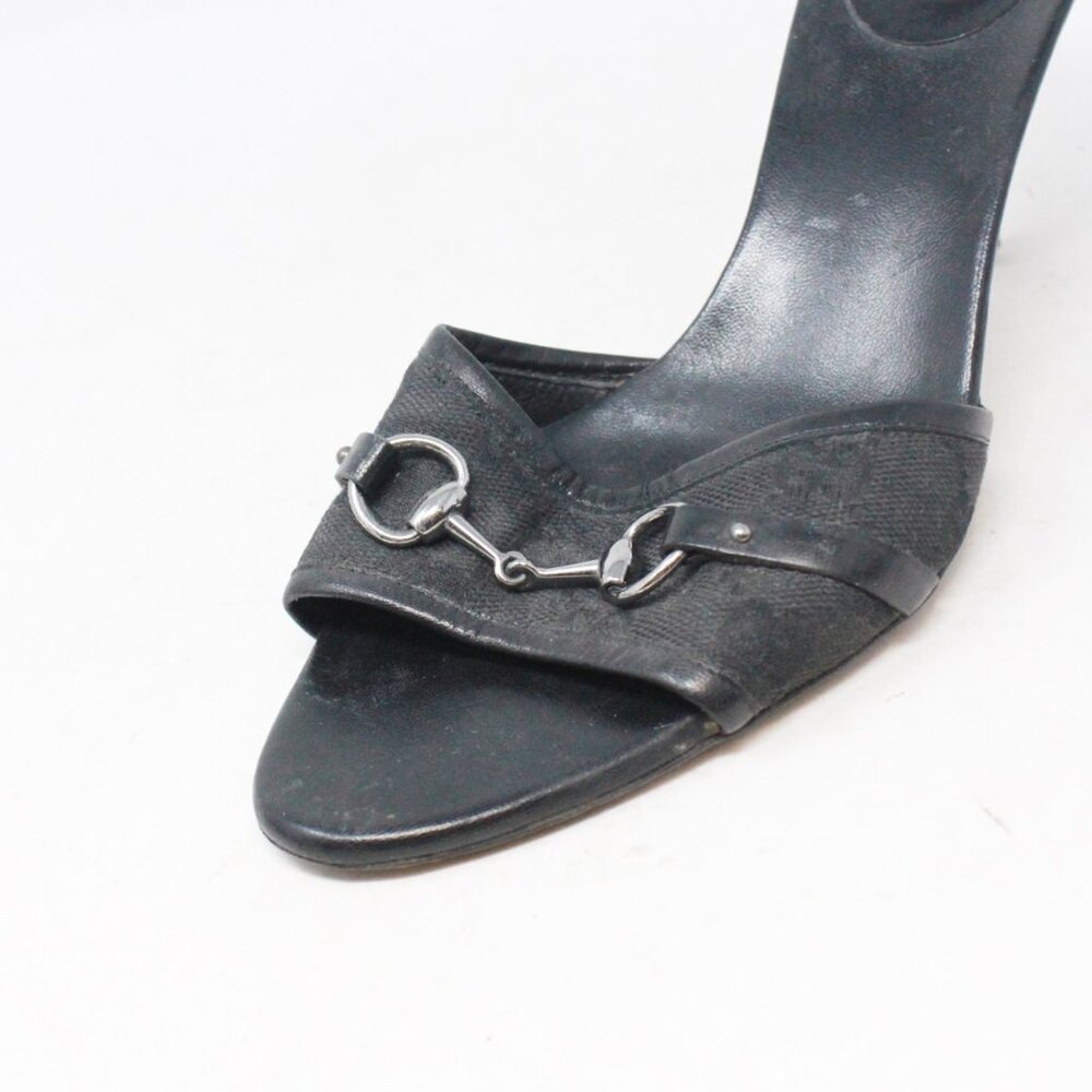 Gucci #82LVPX Horsebit Canvas Heels Size 39 - Picture 5 of 8